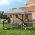thumbnail image 1 of SPECSTAR 8'x 8' Easy Pop-Up Canopy with Mesh Netting, Instant Outdoor Screened tent with Mosquito Netting, 2 Zipper Doors and Roller Bag for Yard Camping Picnic Party Events, Gray, 1 of 9