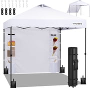 SPECSTAR 8x8 Pop Up Canopy, One Push Set-up Tent with 1 Sidewall for Outdoor, White