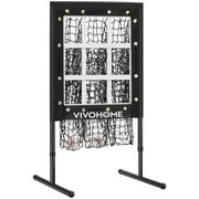 SPECSTAR 9 Hole Baseball Softball Pitching Net, 9 Pocket Hitting Practice Net, 22"x18" Pitching Area with 3 Level Adjustable Height