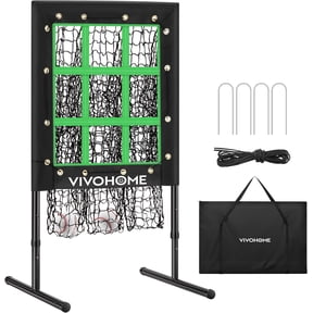 SPECSTAR 9 Hole Baseball Softball Pitching Net, 9 Pocket Hitting Practice Net, 22"x18" Pitching Area with 3 Level Adjustable Height