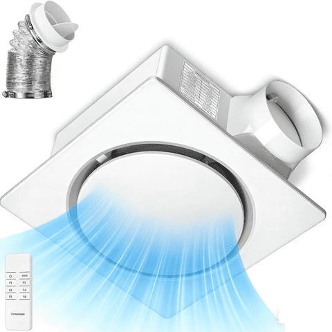 SPECSTAR AutoFlow Bathroom Exhaust Fan with Humidity Sensor (160-110-30CFM) - Energy-Saving EC Motor,10.2-inch Ceiling Retrofit Bath Fan, No Attic Access Needed(Install Kit, 4-in Duct Included)