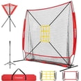 thumbnail image 1 of SPECSTAR Baseball Net, 7 x 7 ft Baseball Softball Hitting Net with Large Ball Collection System, with 2 Strike Zone, Batting Tee,Caddy, Carry Bag, 1 of 8