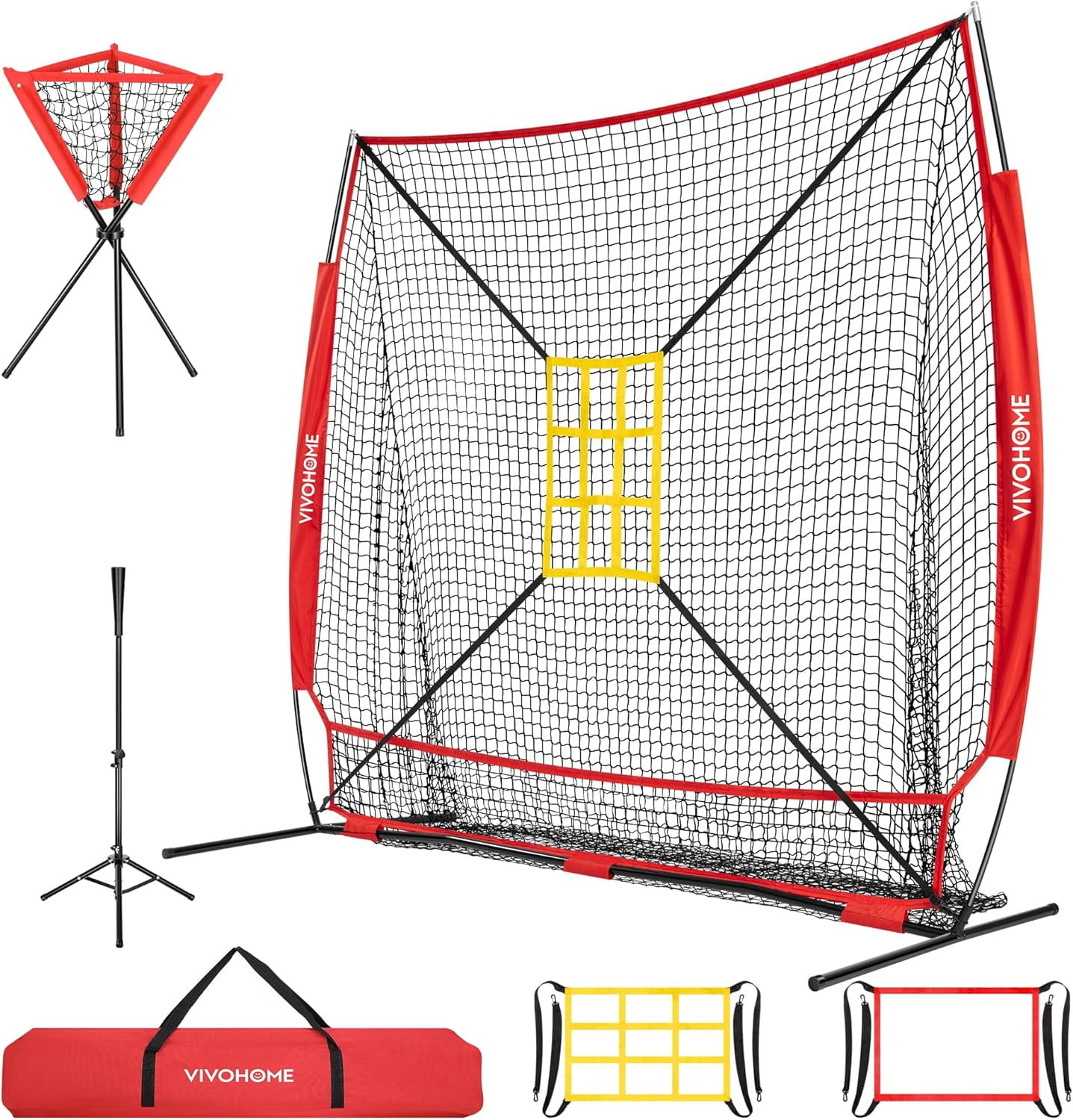 SPECSTAR Baseball Net, 7 x 7 ft Baseball Softball Hitting Net with ...