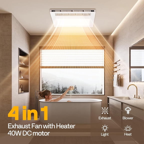 SPECSTAR Bathroom Exhaust Fan,Ceiling Mount Ventilation Fan, Oscillating Louver