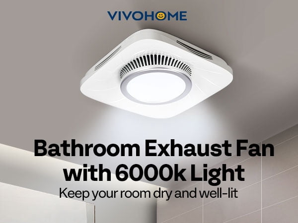 SPECSTAR Bathroom Exhaust Fan with Light, 110 CFM 1.0 Sone Shower Ventilation Fan, Super Quite Fan w/ 6000 K 1000LM LED Cool White Light, for 4'' Duct Ceiling Mount