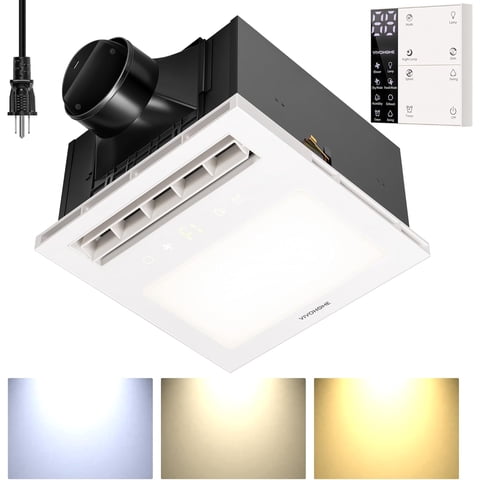 SPECSTAR Bathroom Exhaust Fan with Humidity Sensor & LED Light, Ceiling Mount Ventilation Fan, 160 CFM, 3 Color Temperatures, Remote Control, Oscillating Louver