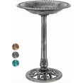 thumbnail image 1 of SPECSTAR Bird Bath, 28 inch Height Polyresin Lightweight Antique Outdoor Garden Birdbath Gray, 1 of 7