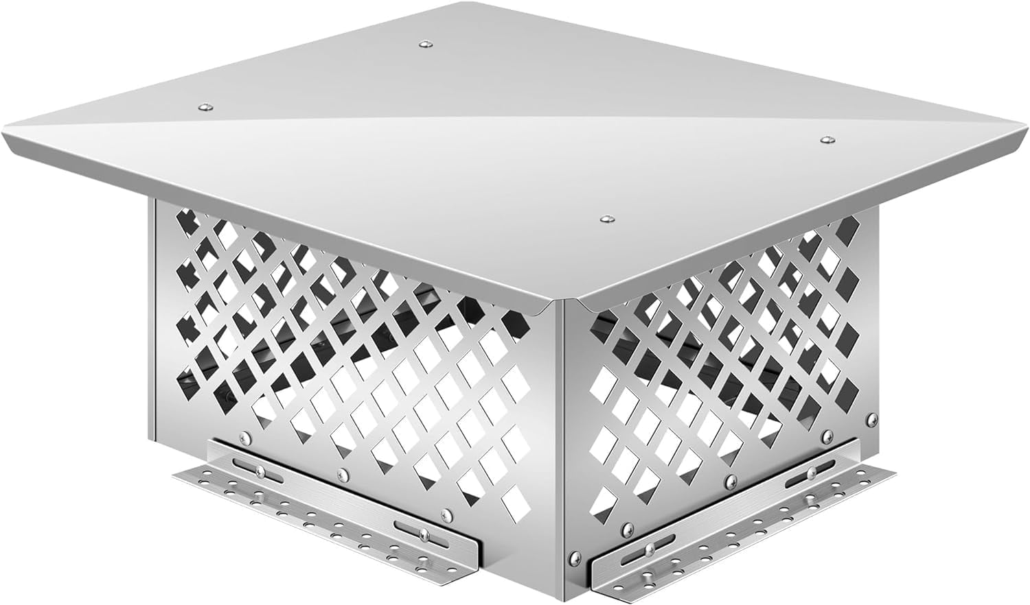 13" x 17" Silver Stainless Steel Adjustable Mesh Chimney Cap