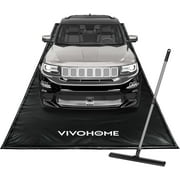 SPECSTAR Containment Mat 79 x 18 with Stay Put Corner, PVC Garage Mats, Heavy Duty Garage Parking Mat with a Squeegee