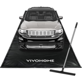 SPECSTAR Containment Mat (8'6" x 20') with Stay Put Corner, PVC Garage Mats for Floor with a Squeegee
