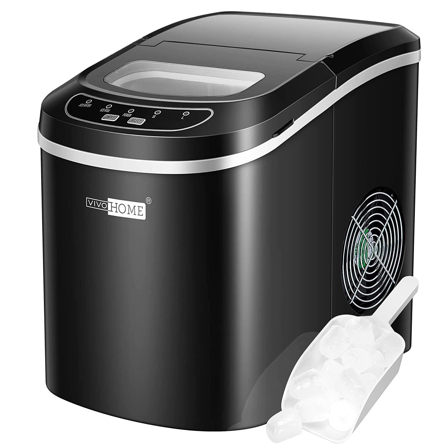 Magic Chef Brand Model MCIM22R 27 lb. Capacity Portable Ice Maker (Red  Color) Bullet Ice Cubes 