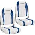 thumbnail image 1 of SPECSTAR Folding High Back Boat Seats 2 Pack, Waterproof Boat Captain Chairs, 4 Mounting Screws Included, White and Blue, 1 of 8