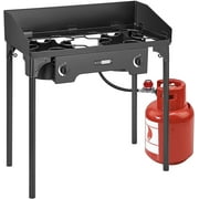 SPECSTAR Double Burner Stove, Dual Propane with Windscreen and Detachable Legs Stand, Max. 150000 BTU/Hr