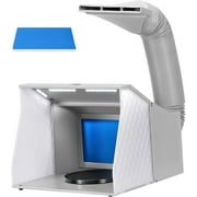 SPECSTAR Dual Fans Airbrush Paint Spray Booth with 4 LED Lights Turn Table and Filter Hose, Portable Airbrush Booth for Painting Model Craft