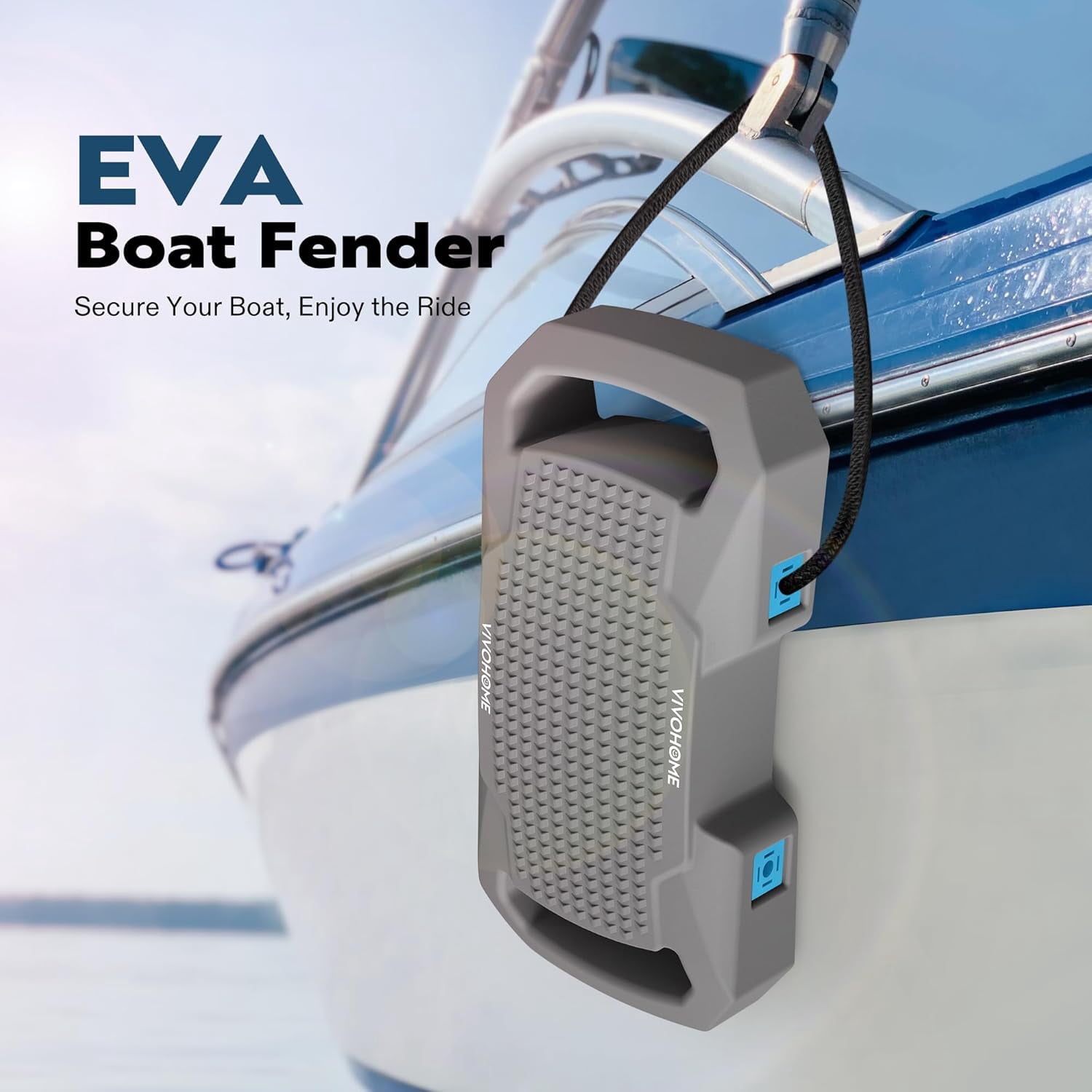 SPECSTAR EVA Boat Fenders for Docking, Boat Bumpers with Nylon Rope, and Fixed Lock Fit for Yachts, Sailing Dinghies, Bass Boats