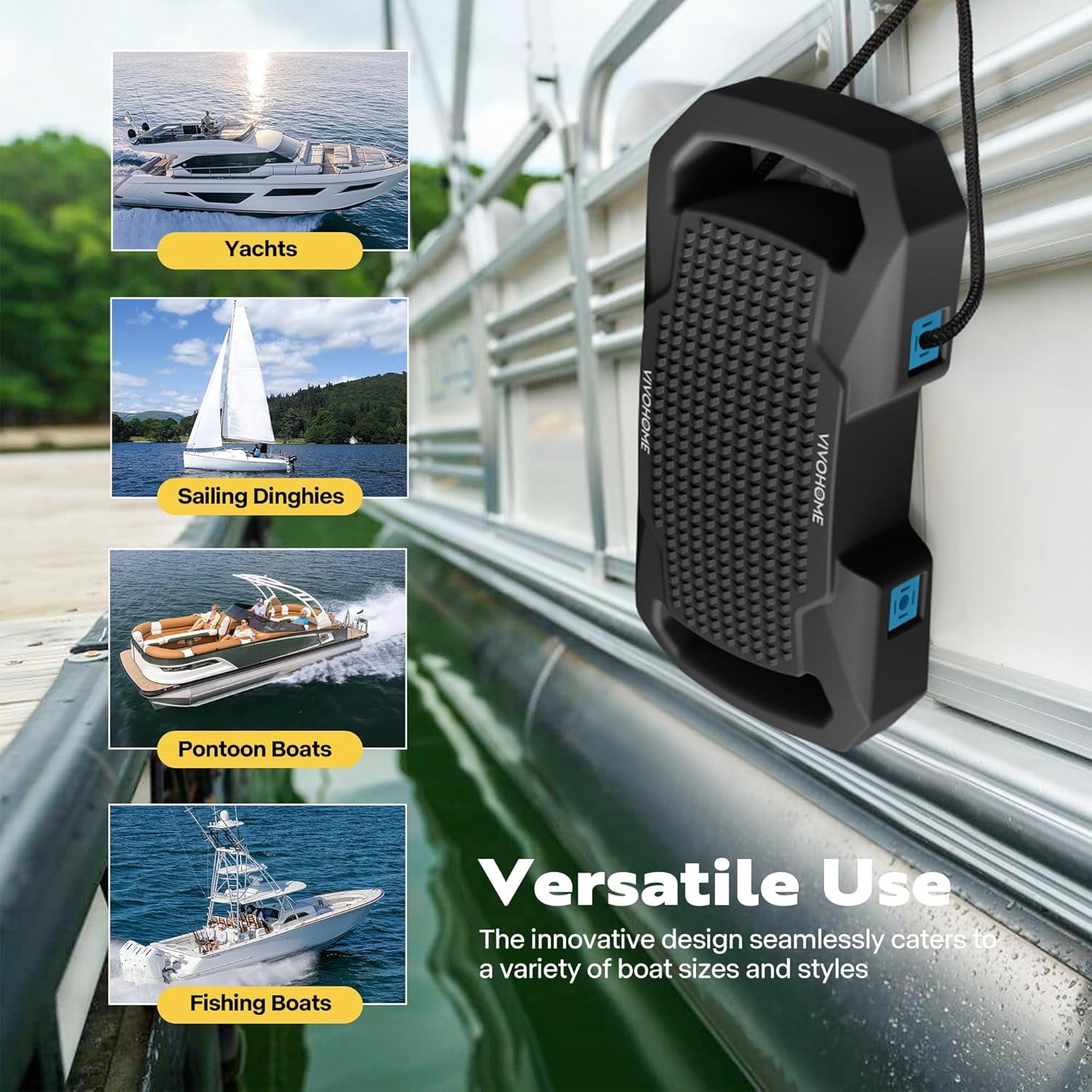 SPECSTAR EVA Boat Fenders for Docking, Boat Bumpers with Nylon Rope, and Fixed Lock Fit for Yachts, Sailing Dinghies, Bass Boats