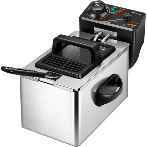 SPECSTAR Electric Deep Fryer with 3L / 13.5 Cup Oil Capacity, Stainless Steel Oil Fryer with Temperature control and Lid