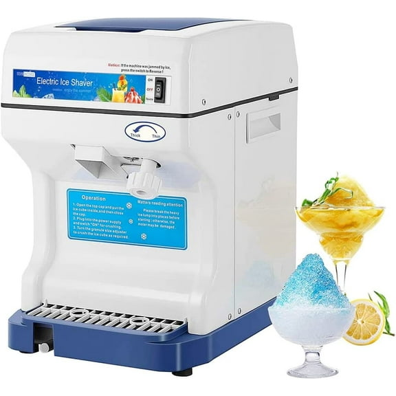 SPECSTAR Electric Ice Crusher Shaver, Snow Cone Maker Machine 265lbs/hr for Home and Commercial Use Blue