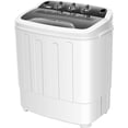 thumbnail image 1 of SPECSTAR Electric Portable 2 in 1 Twin Tub Mini Laundry Washer and Spin Dryer Combo Washing Machine with Drain Hose for Apartments 13.5lbs Black & White, 1 of 7