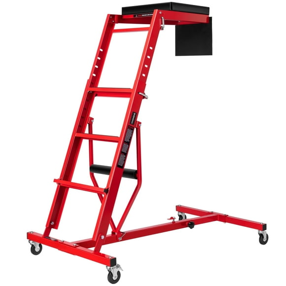 SPECSTAR Foldable Topside Engine Creeper, 51"-72" Engine Creeper, 400 lbs Capacity, 4 Swivel Caster Wheels, Red