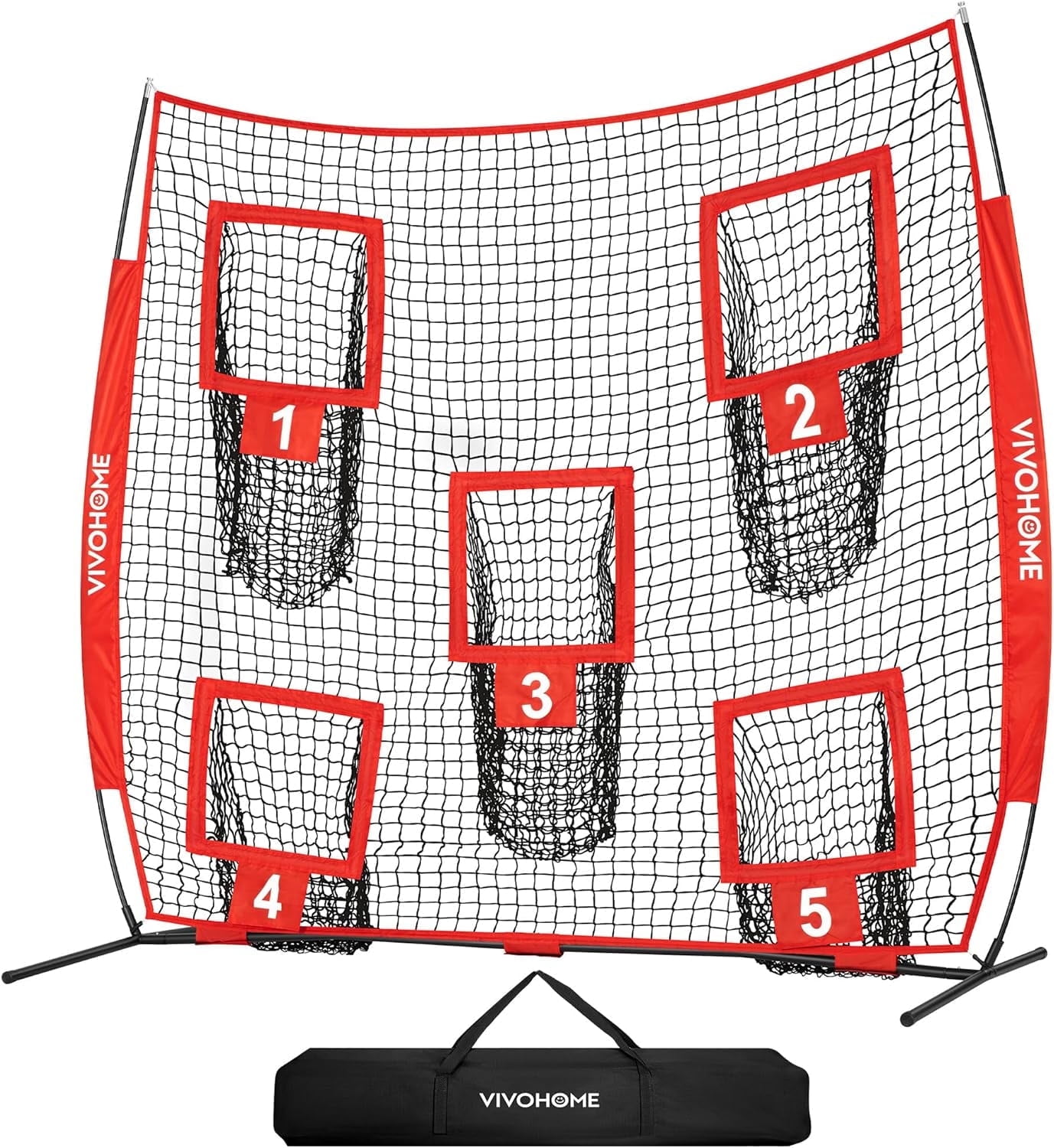 SPECSTAR Football Throwing Net, 7 x 7 ft Football Practice Net with 5 Throwing Target, Quarterback Training Equipment for Improving Throwing Accuracy, Includes Carry Bag