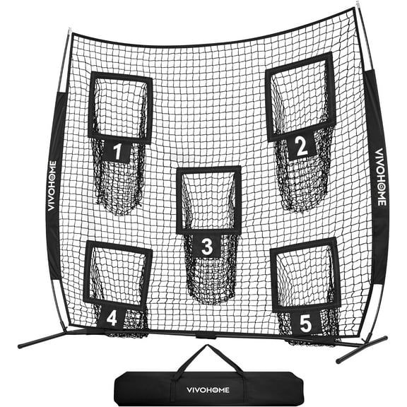 SPECSTAR Football Throwing Net, 7 x 7 ft Football Practice Net with 5 Throwing Target, Quarterback Training Equipment for Improving Throwing Accuracy, Includes Carry Bag