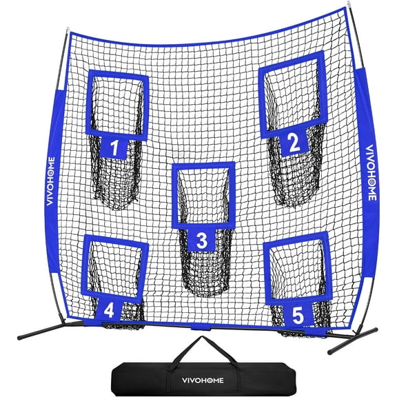 SPECSTAR Football Throwing Net, 7 x 7 ft Football Practice Net with 5 Throwing Target, Quarterback Training Equipment for Improving Throwing Accuracy, Includes Carry Bag