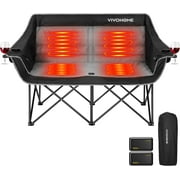 SPECSTAR Heated Double Camping Chair, with 2*20,000 mAh Power Bank and 12V 20W PD Fast Charging Type C Port, 3 Levels Heating, NTC Overheat Protection System