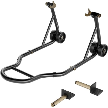 VIVOHOME Motorcycle Stand, 441 Lbs Capacity Rear Wheel Lift with U+L Adjustable Swingarm Spool, Heavy Duty Paddock Stand for BMW Suzuki Yamaha Honda Kawasaki, Black