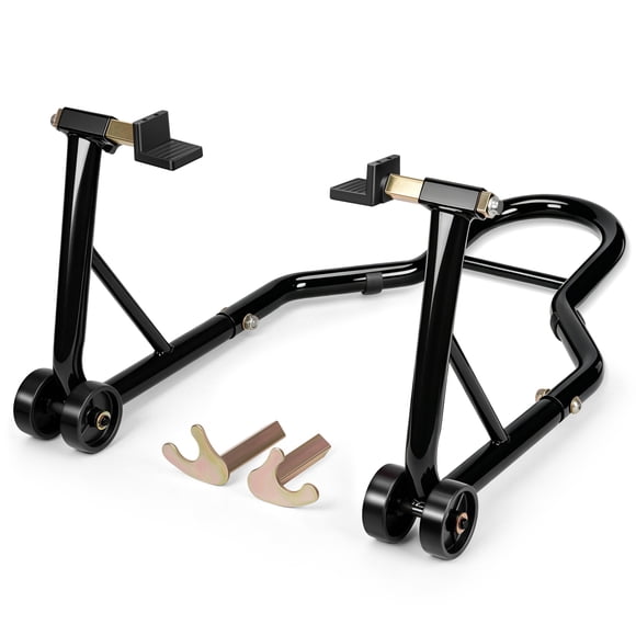 VIVOHOME Motorcycle Stand, 441 Lbs Capacity Rear Wheel Lift with U+L Adjustable Swingarm Spool, Heavy Duty Paddock Stand for BMW Suzuki Yamaha Honda Kawasaki, Black