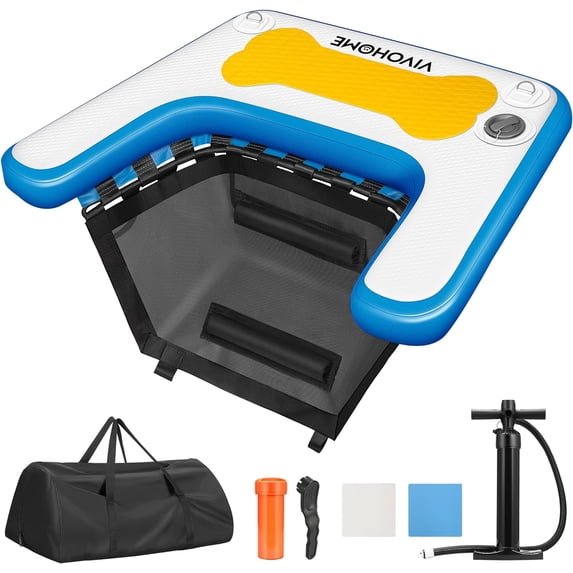 Inflatable Boat Ramp SPECSTAR Inflatable Dog Boat Ramp, Non-Slip, PVC, 34.6x24.4x3.1 Inches ...