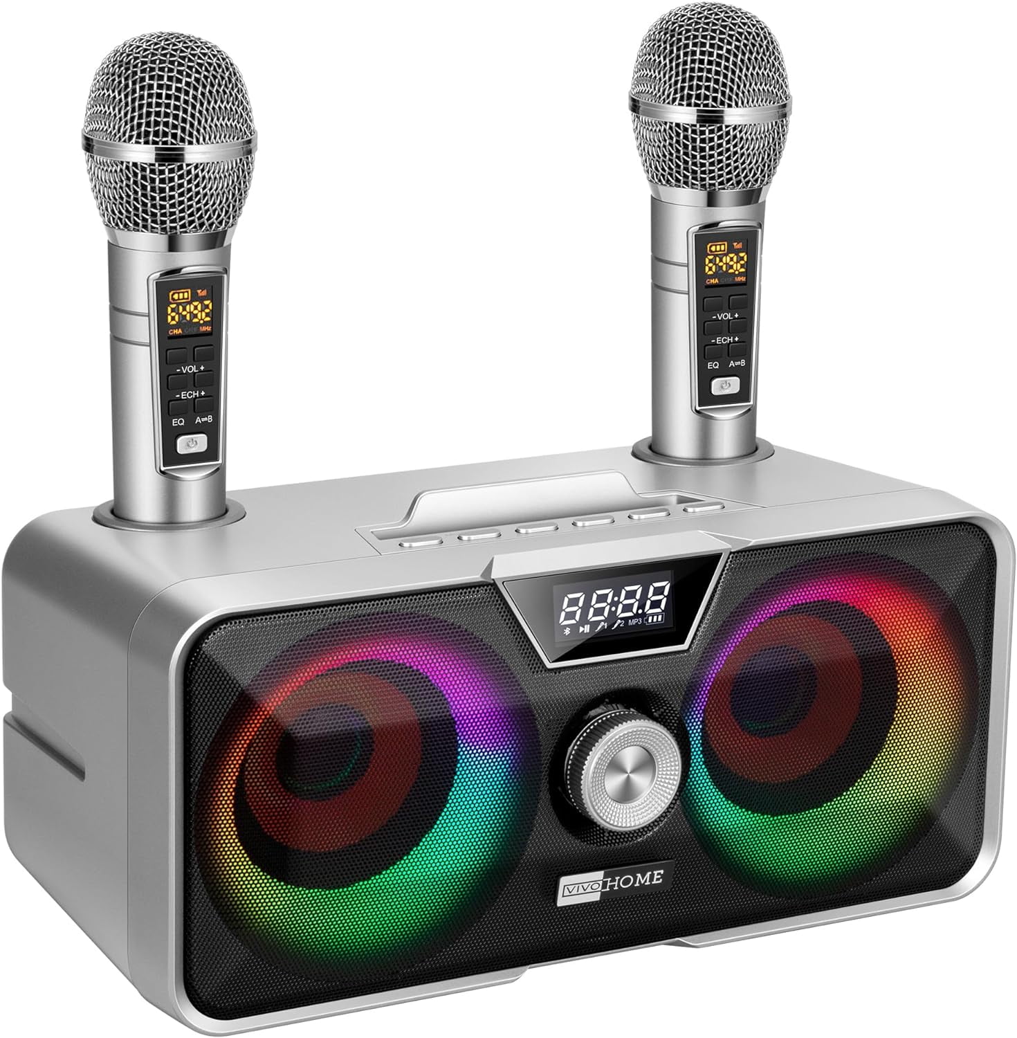 SPECSTAR Karaoke Machine Portable Bluetooth Speaker with 2 Wireless