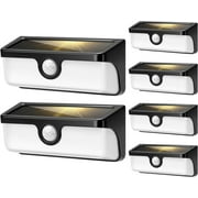 SPECSTAR Linkable Solar Lights Outdoor, 2500LM Motion Sensor Wall Lights with Diffuser for Extra Wide Lighting, IP65 Waterproof, Solar Powered for Fence Garden, Patio, Porch, Yard, 6 Pack