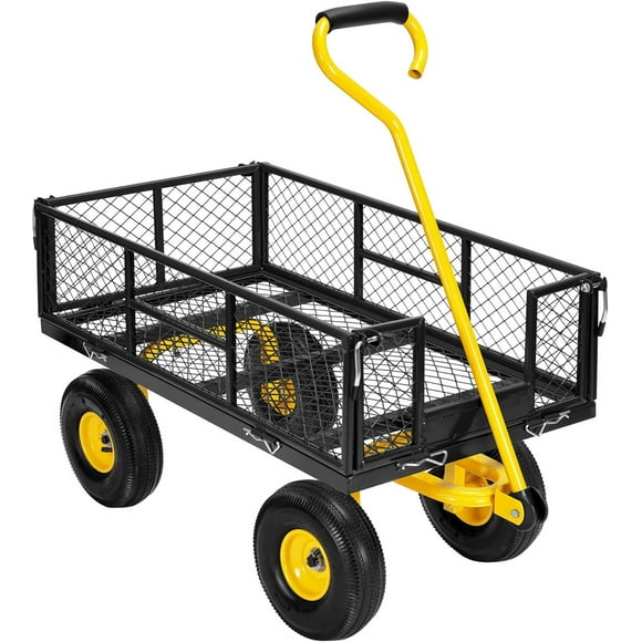 SPECSTAR Mesh Steel Garden Cart 880lb. Capacity, 38" x 21" with Removable Sides and 10 inch Wheels