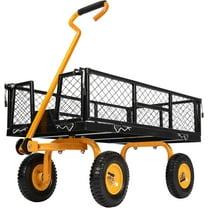 SPECSTAR Mesh Steel Garden Cart with Removable Sides, 34"×18" with 8 inch Wheels, 550 Lbs Capacity