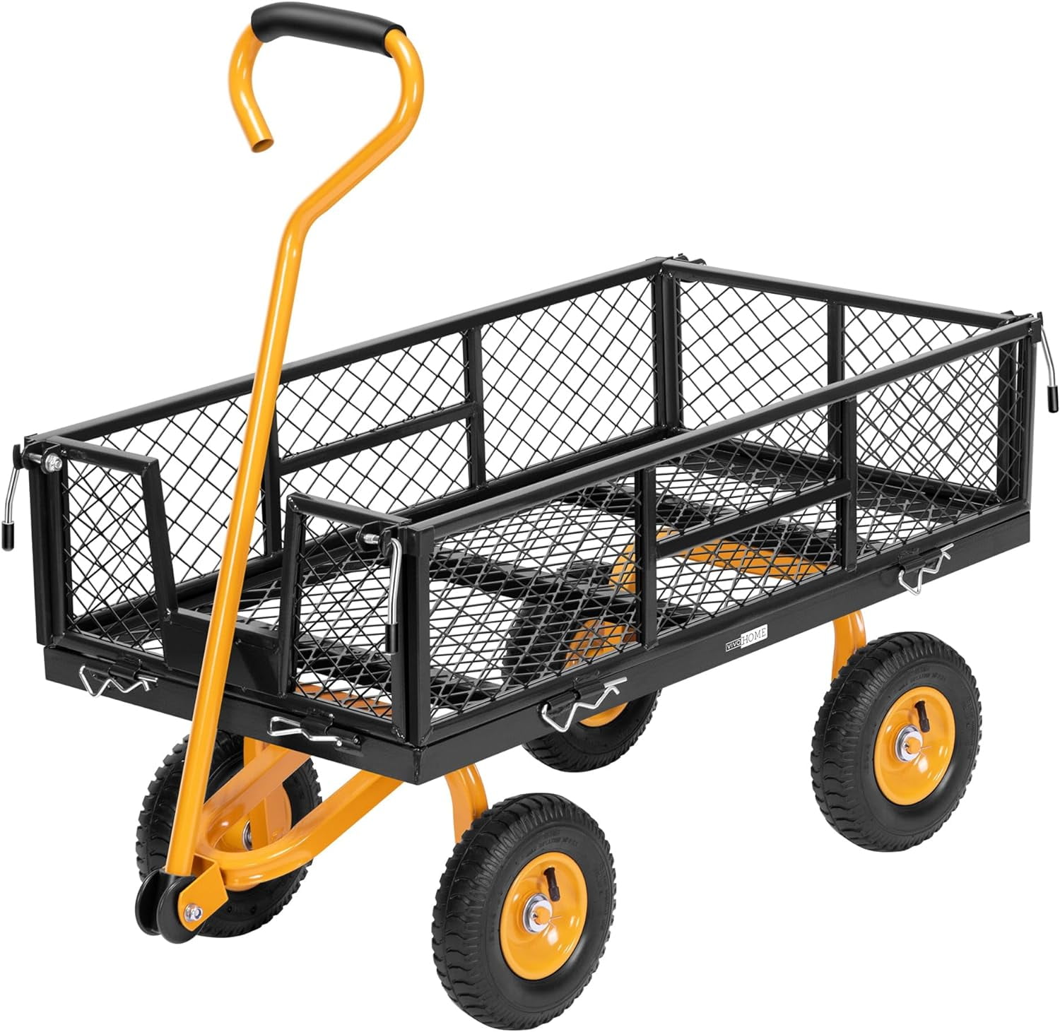 SPECSTAR Mesh Steel Garden Cart with Removable Sides and 4.10/3.504