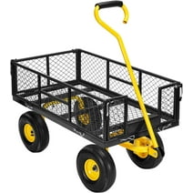 SPECSTAR Mesh Steel Garden Cart with Removable Sides and 4.10/3.50-4 inch Wheels, 880 lbs Capacity
