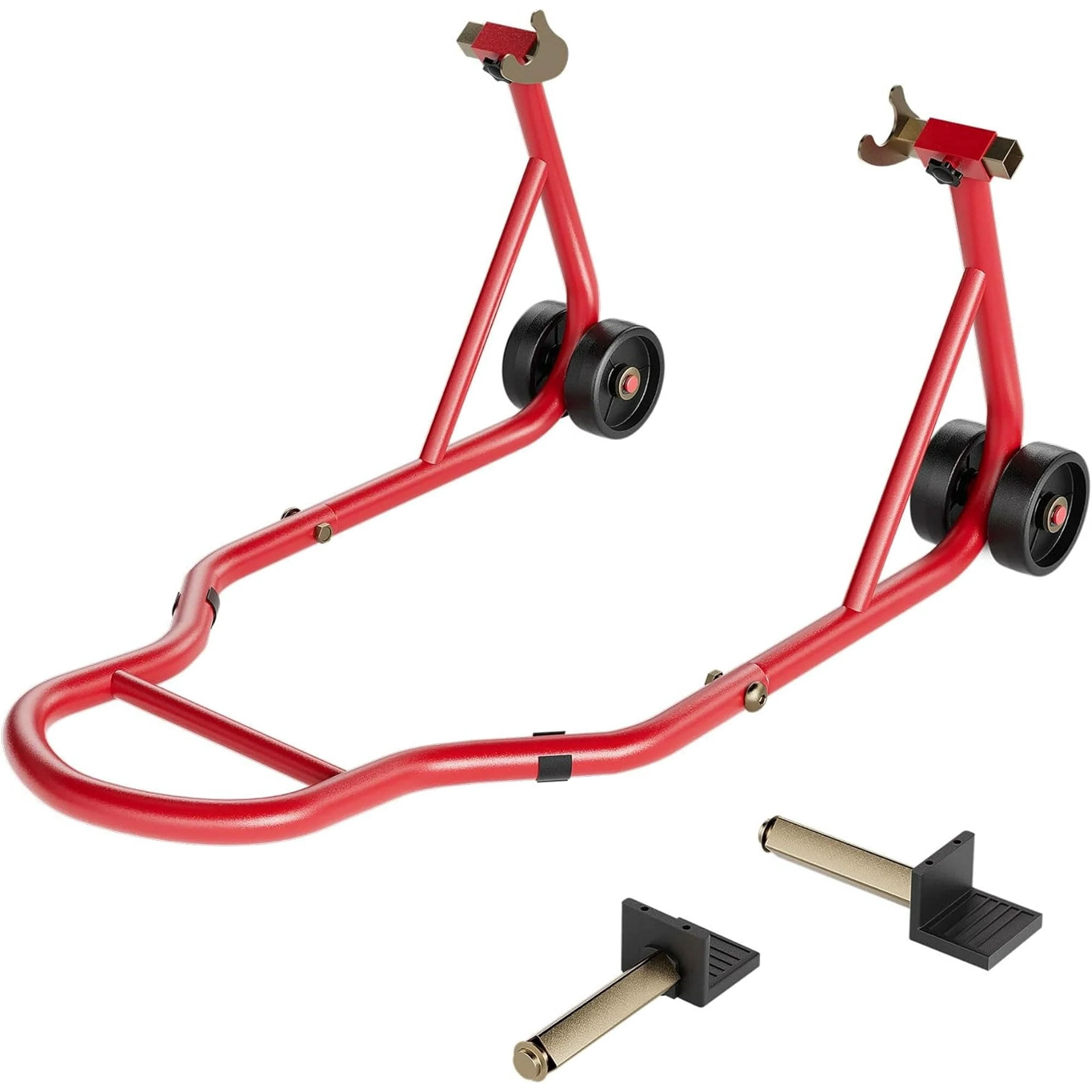 SPECSTAR Motorcycle Rear Wheel Stand,441 Lbs Capacity Heavy Duty Rear Lift Stand with U+L Adjustable Swingarm Spool, For Most Suzuki Yamaha Honda Kawasaki Motorcycles, Red