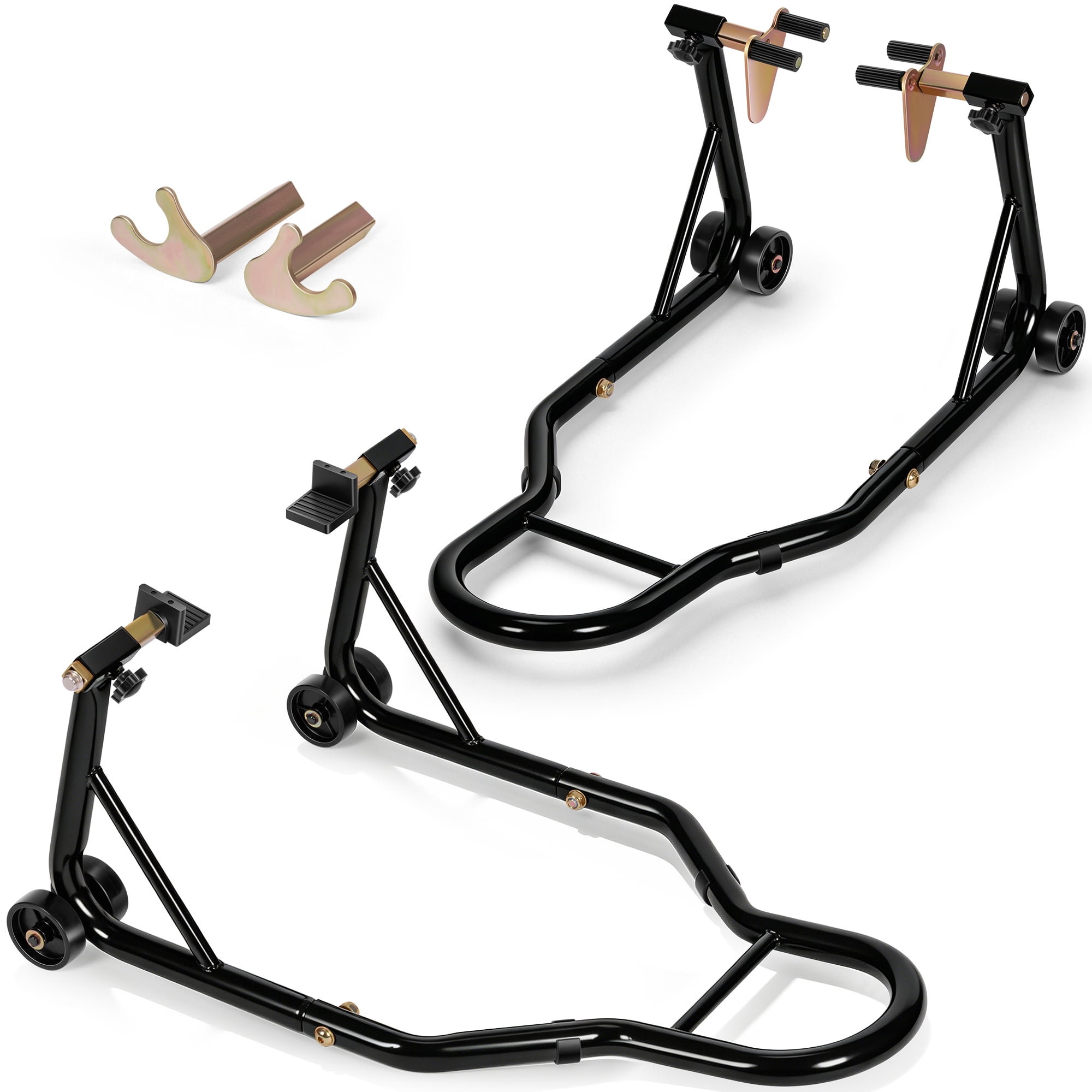 SPECSTAR Motorcycle Stand Lift,882 Lbs Capacity Heavy Duty Front Rear Combo Stand Lift with U+L Adjustable Swingarm Spool, For Most Suzuki Yamaha Honda Kawasaki Motorcycles, Black