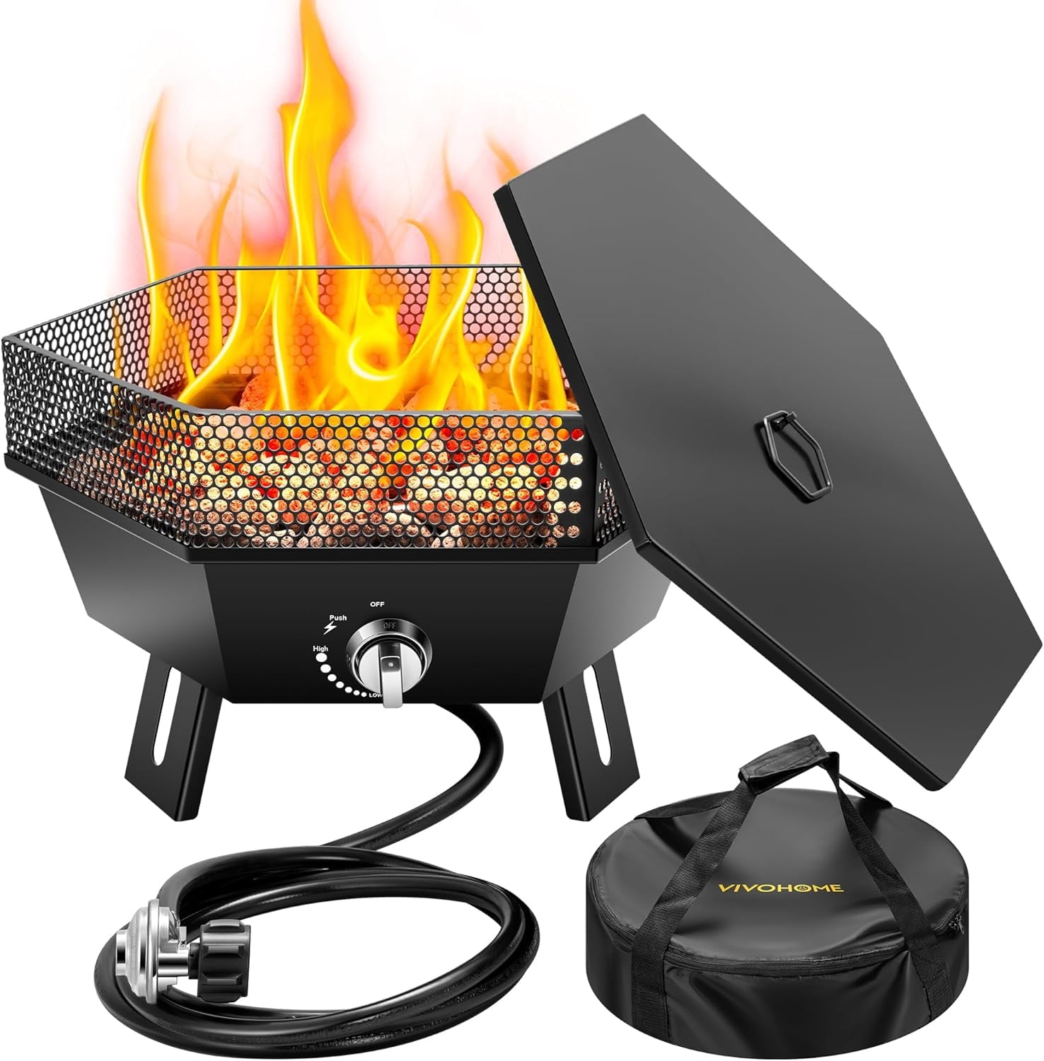 SPECSTAR Portable 58,000 BTU Propane Fire Pit, 20-