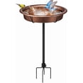 thumbnail image 1 of SPECSTAR Oval Bird Bath for Outside, Outdoor Birdbath Bowl with Metal Ground Stake, Weather-Resistant ABS Bird Bath and Feeder for Garden, 1.3 Gallons, Bronze, 1 of 8