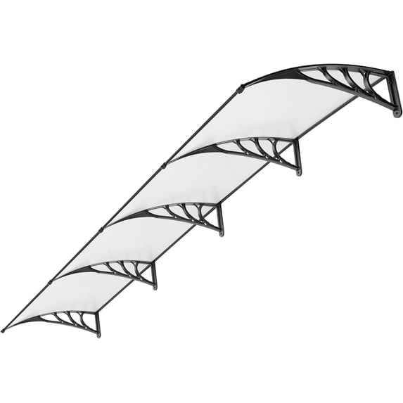 SPECSTAR Polycarbonate Window Door Awning Canopy Transparent with Black Bracket 40 Inch x 160 Inch