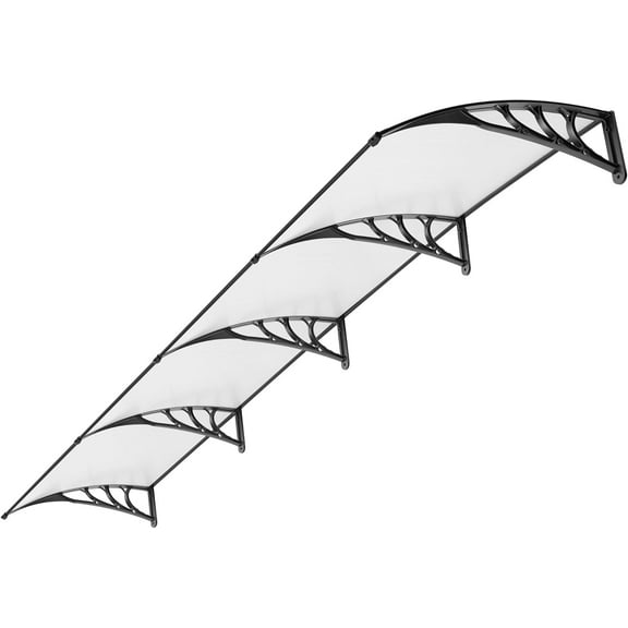 SPECSTAR Polycarbonate Window Door Awning Canopy Transparent with Black Bracket 40 Inch x 160 Inch