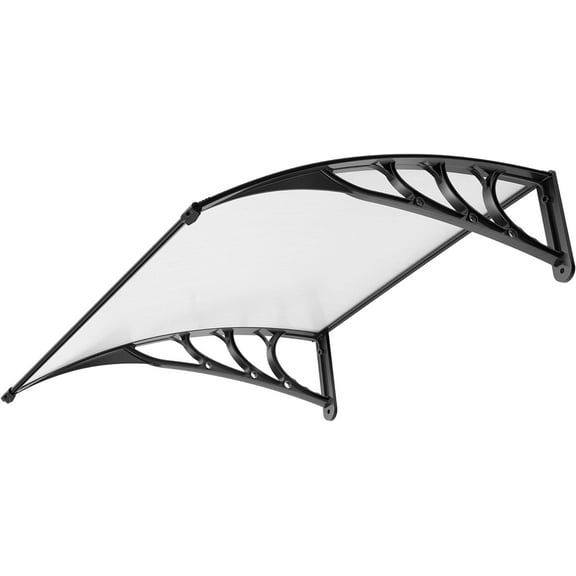 SPECSTAR Polycarbonate Window Door Awning Canopy Transparent with Black Bracket 40 Inch x 40 Inch