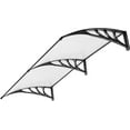 thumbnail image 1 of SPECSTAR Polycarbonate Window Door Awning Canopy Transparent with Black Bracket 40 Inch x 80 Inch, 1 of 7