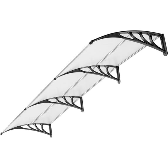 SPECSTAR Polycarbonate Window Door Awning Spliced Canopy Transparent with Black Bracket 40 Inch x 120 Inch