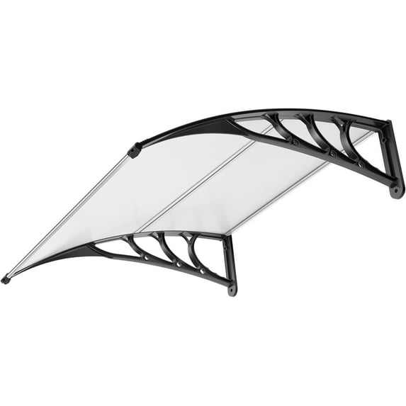 SPECSTAR Polycarbonate Window Door Awning Spliced Canopy Transparent with Black Bracket 40 Inch x 40 Inch