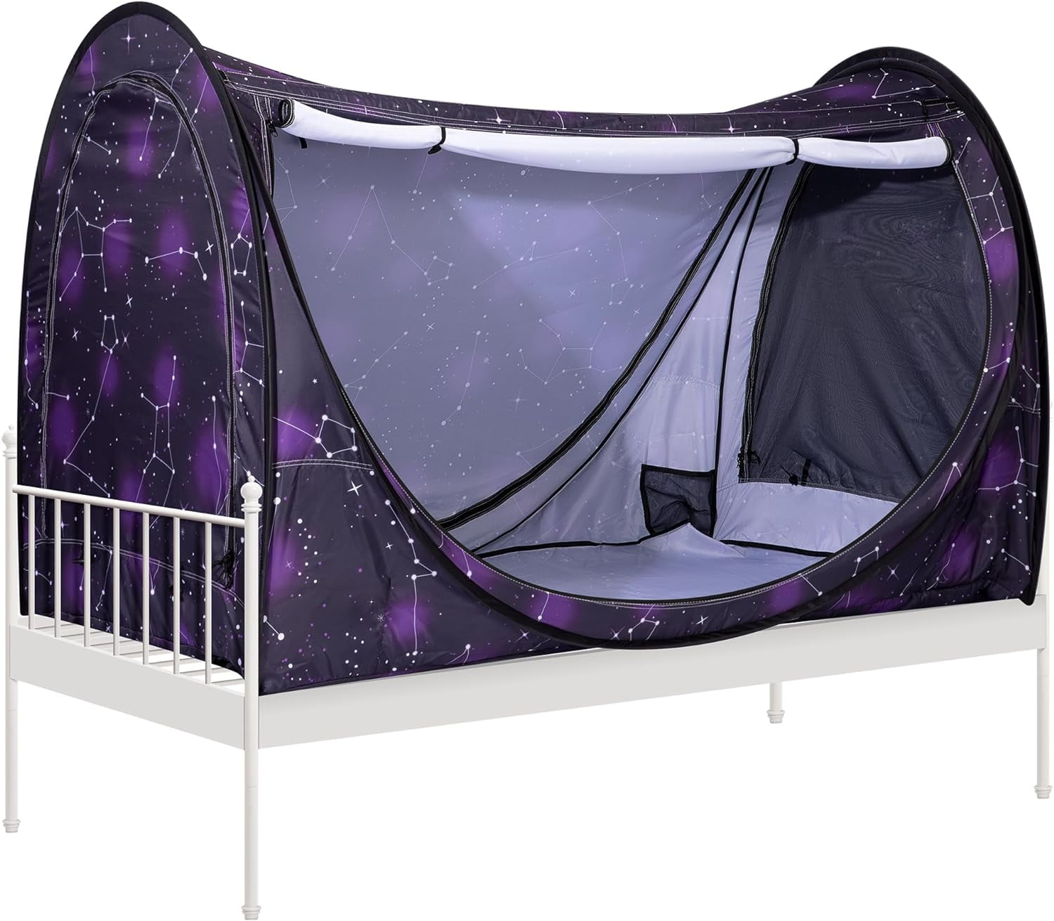 SPECSTAR PopUp Bed Tent Twin Size, Privacy Bed Canopy with 4 Doors and