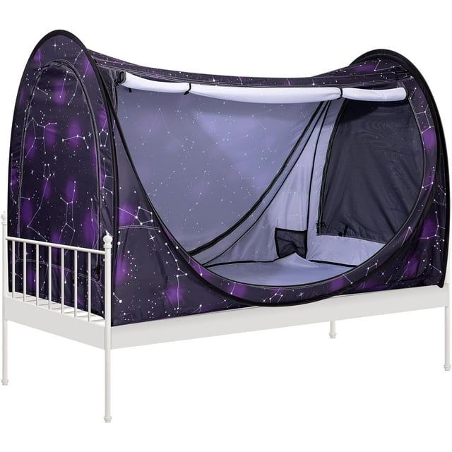 SPECSTAR PopUp Bed Tent Twin Size, Privacy Bed Canopy with 4 Doors and