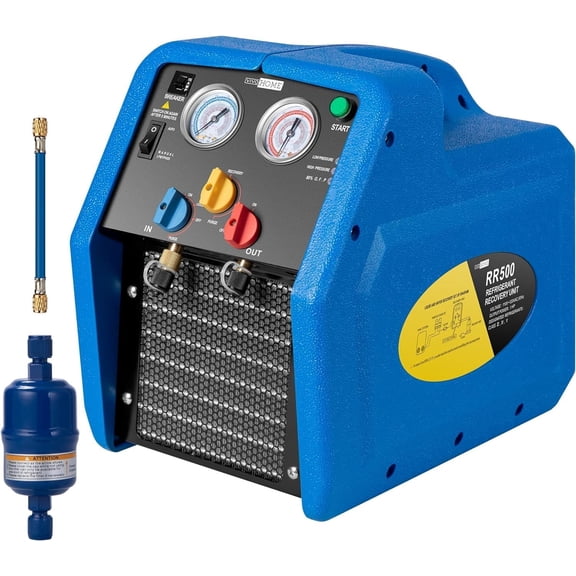 SPECSTAR R1234yf R32 3/4 HP Portable Refrigerant Recovery Machine Oil-Less, Freon Recycling Unit HVAC for Vapor Liquid Refrigerant, Car Air Conditioning